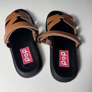 Pop Tan and‎ Black Sandals